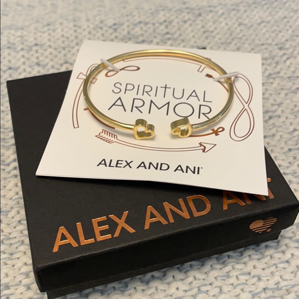 Alex and Ani 14K Gold Plated Heart Cuff bracelet